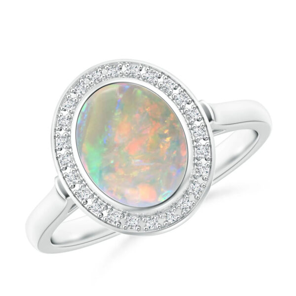 Circle-Set Oval Mother of Pearl Ring