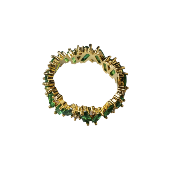 Hand Made Emerald Radiance Gold Plated Ring