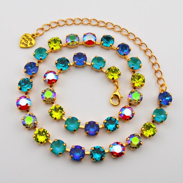 U&Y "Retro Vibes" Neon Crystal Jewelry | Austrian Necklace & Bracelet Set - Image 2