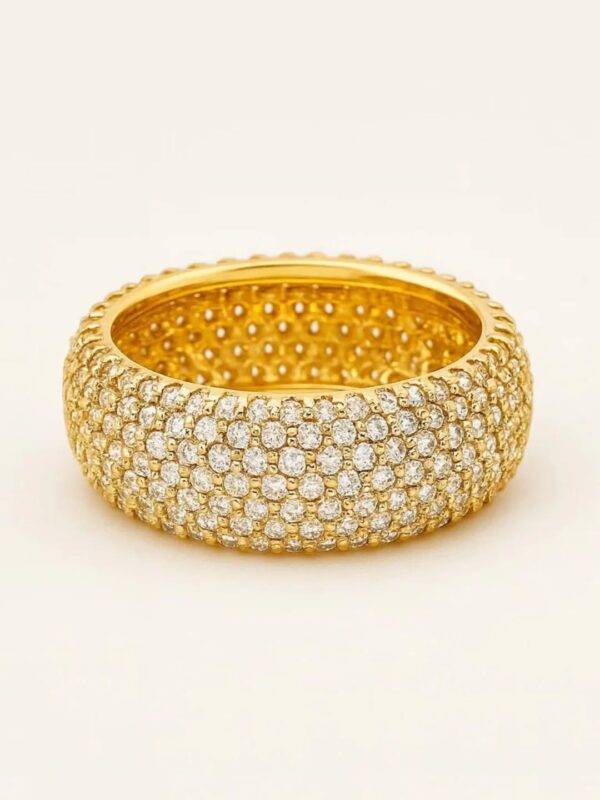U&Y 18K Gold-Plated Zircon Band Ring - Image 3